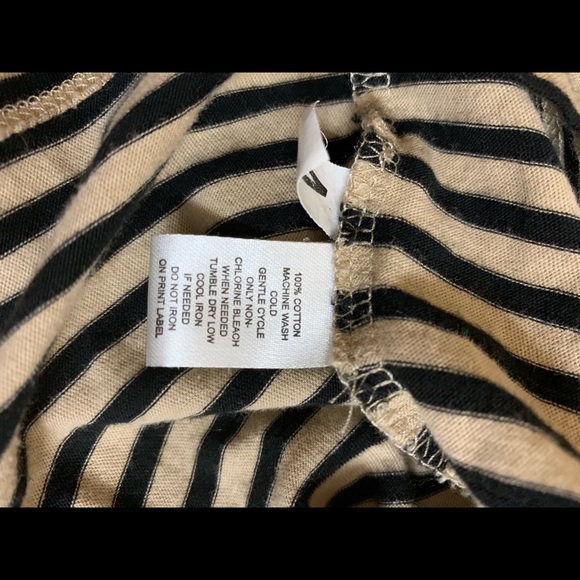 🌸3/$20 - LOFT black & tan striped tank top w/ pretty collar detail - Picture 4 of 4